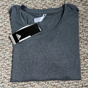 Adidas Heather Gray Tee with Logo